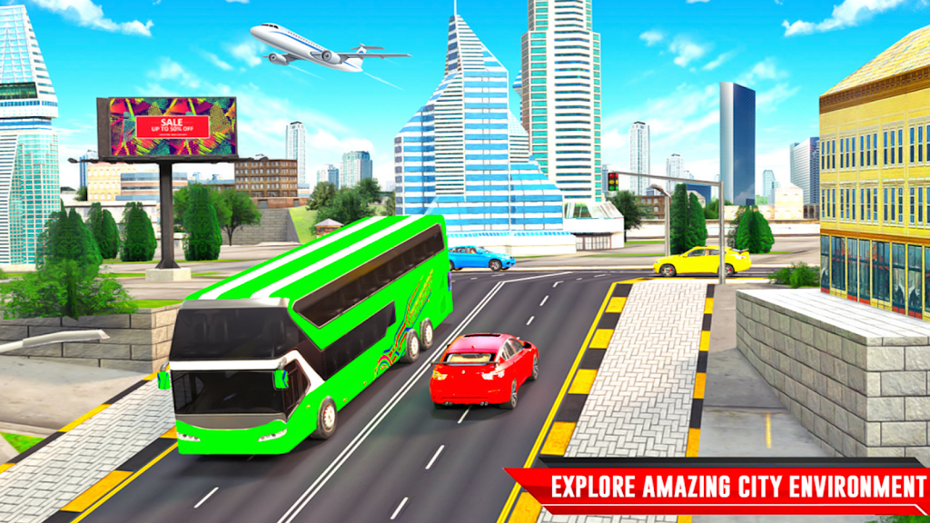 City Coach Bus Driving Sim 3D Capture d'écran 1