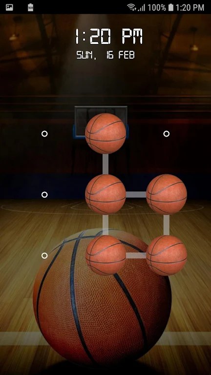 Basketball Screen Lock Pattern Скриншот 3