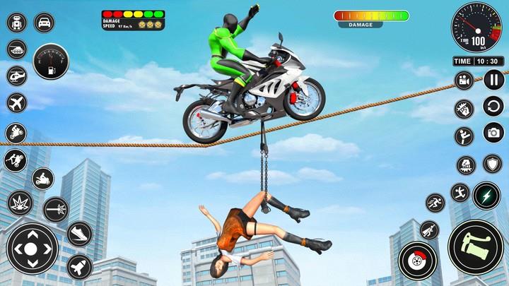 Superhero Bike Mega Ramp Games Schermafbeelding 1