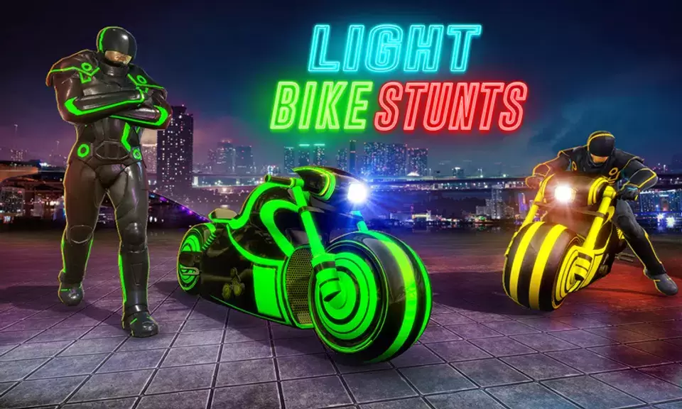 Light Bike Stunt Racing Game Screenshot 3