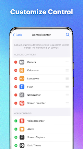 Control Center: IOS 17 Captura de tela 1