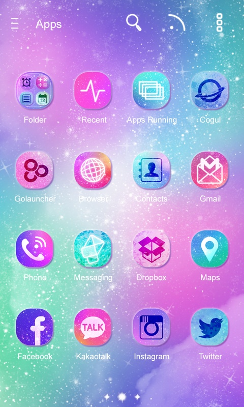 Schermata Milky Way GO Launcher Theme 1