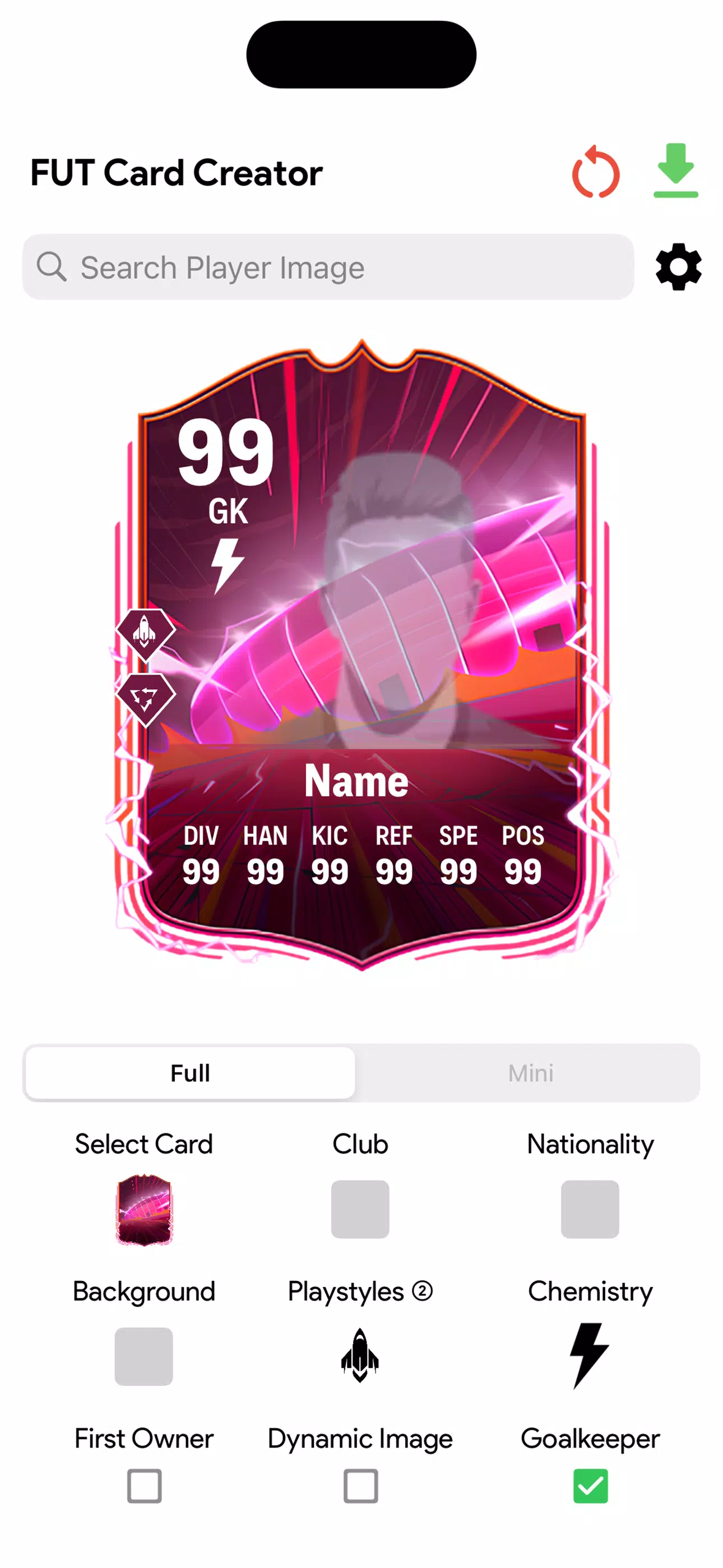 FC Card Creator 25 Captura de pantalla 1