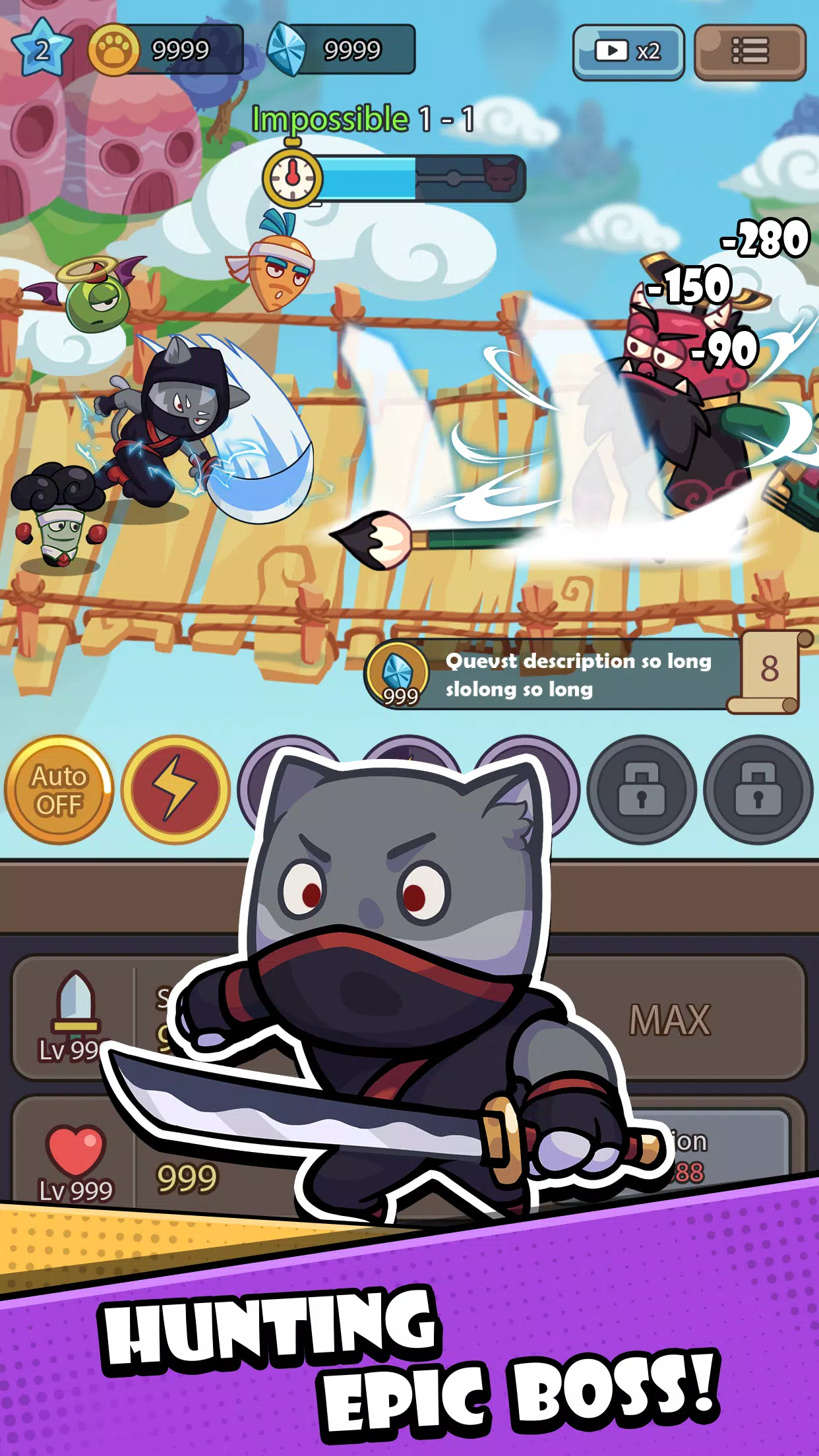 Cat Hero: Idle RPG War Скриншот 3