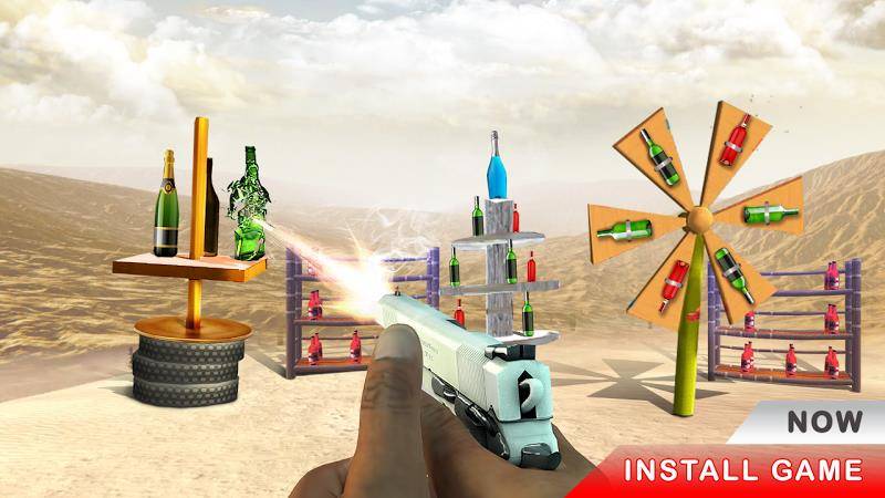 Gun Bottle Shooting game Captura de tela 1