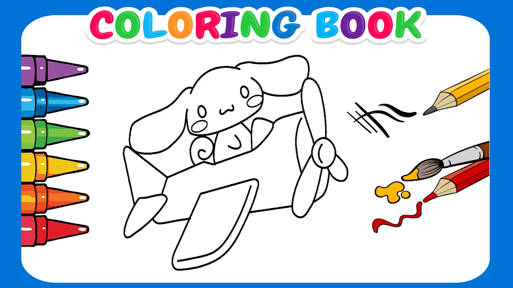 Cute Cinnamoroll coloring book Captura de pantalla 2