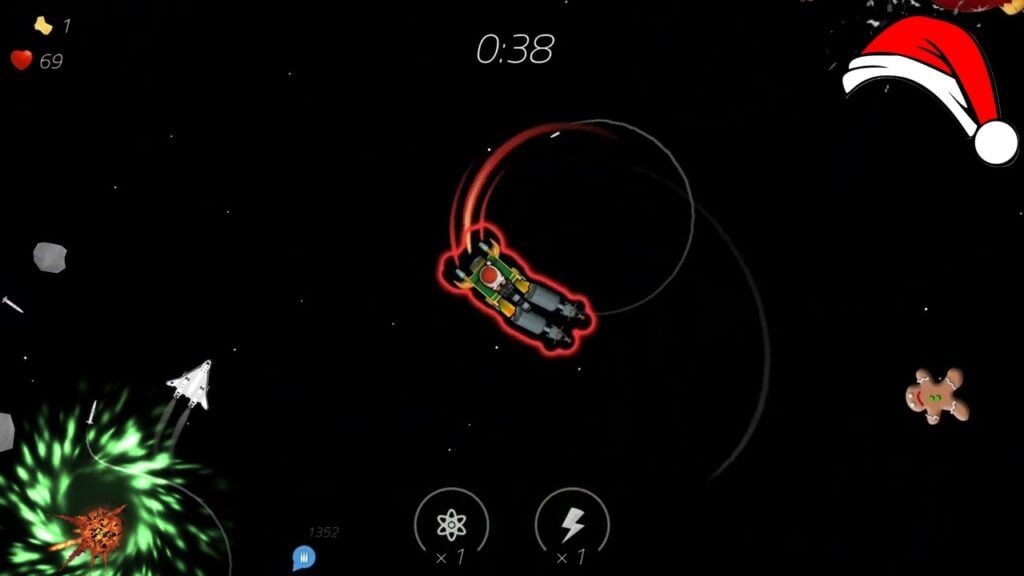 聖誕節期間在太空中 2 分鍾內避開巨型糖果和小玩意！