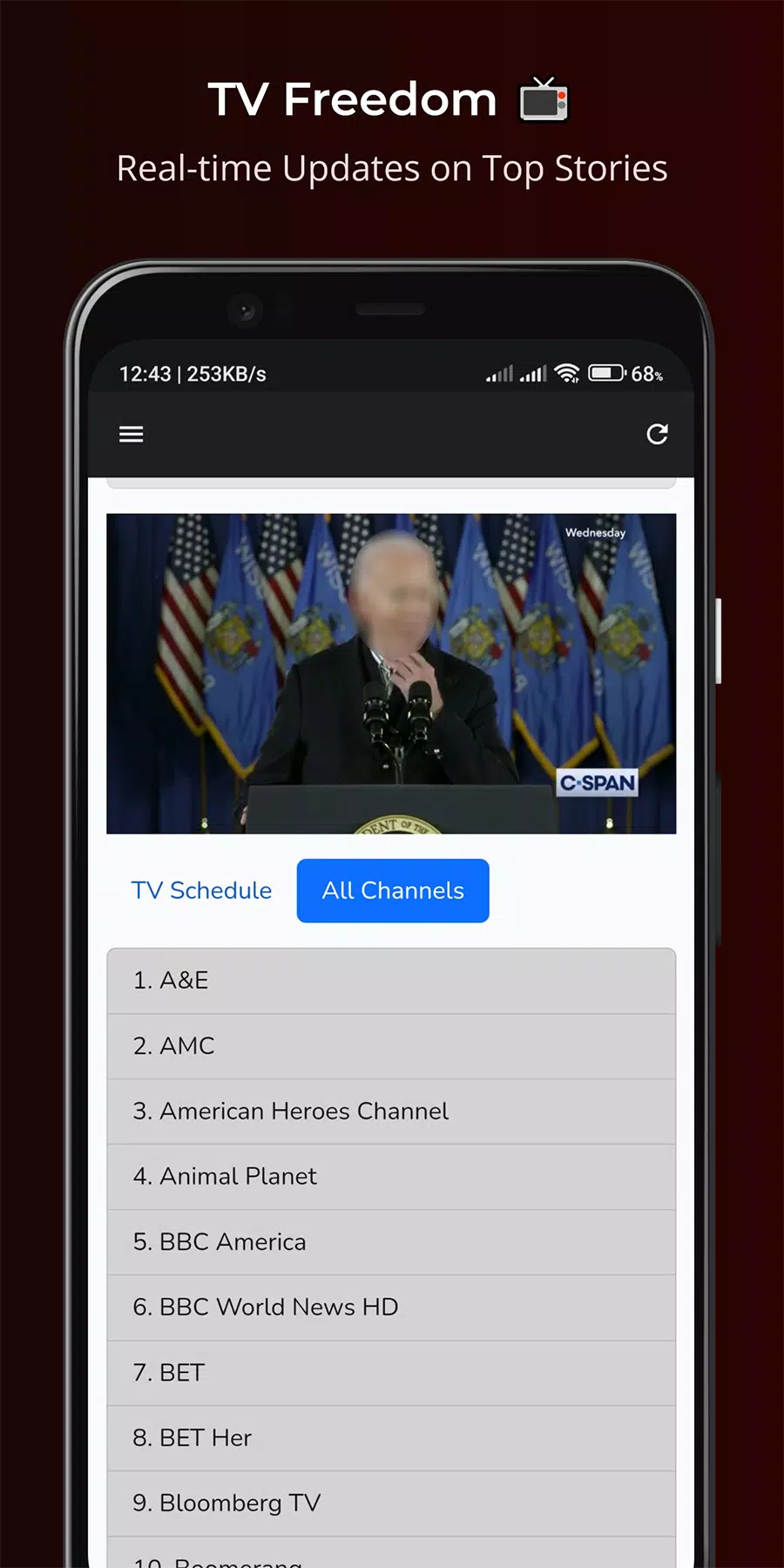 TheTVApp USA Live ဖန်သားပြင်ဓာတ်ပုံ 0