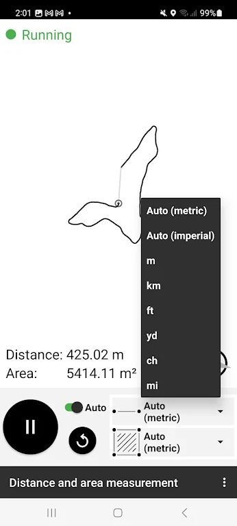 Distance and area measurement Screenshot 3