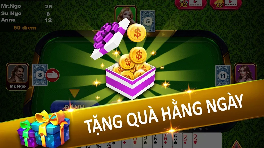 Tien Len - Thirteen - Mien Nam Offline - Chip Capture d'écran 3