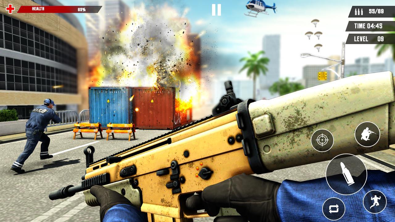 US Police Free Fire - Free Action Game ภาพหน้าจอ 1