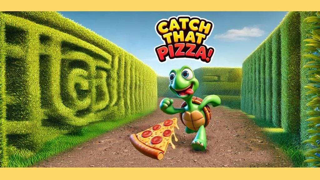 Gonić pizzę, która teleportuje się w grze pizzer