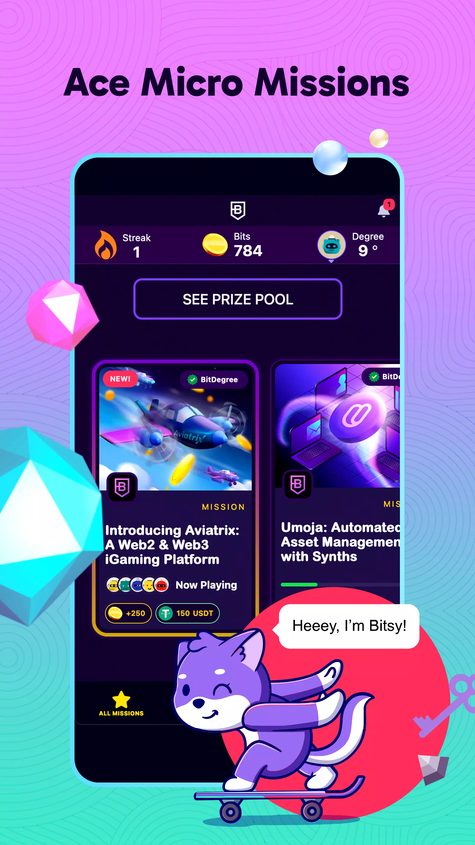 BitDegree: Play & Earn Crypto ဖန်သားပြင်ဓာတ်ပုံ 1