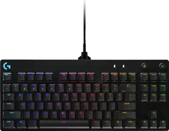 Logitech - G PRO TKL Wired Mechanical GX Blue Clicky Switch Gaming Keyboard with RGB Backlighting