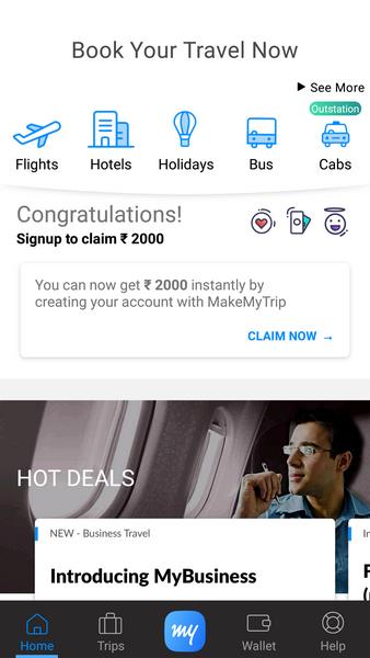 MakeMyTrip Hotels, Flight, Bus Screenshot 0