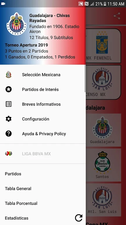 SoccerLair Mexican Leagues 스크린샷 0