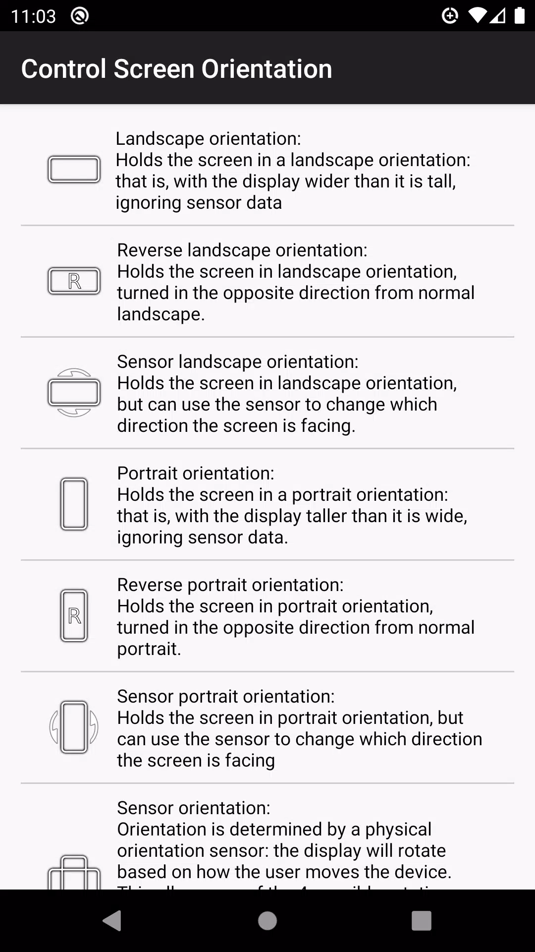 control screen rotation Ảnh chụp màn hình 1