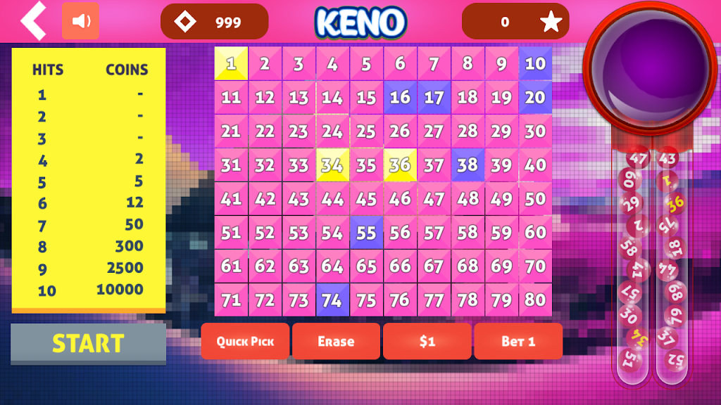 Keno Cleopatra Screenshot 2