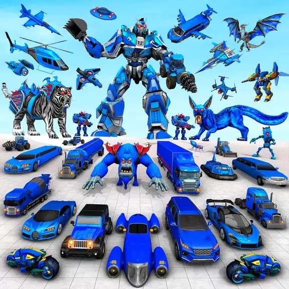 Police Tiger Robot Car Game 3d 스크린샷 0