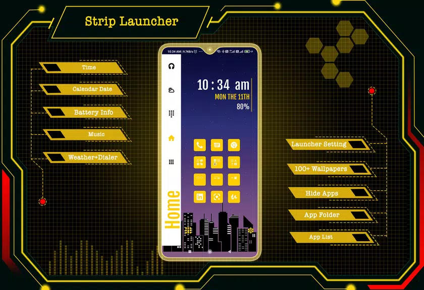 Strip Launcher - App lock Ekran Görüntüsü 1