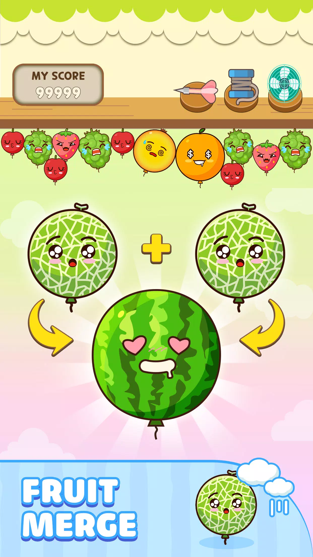 Melon Balloon: Fruit Merge स्क्रीनशॉट 0