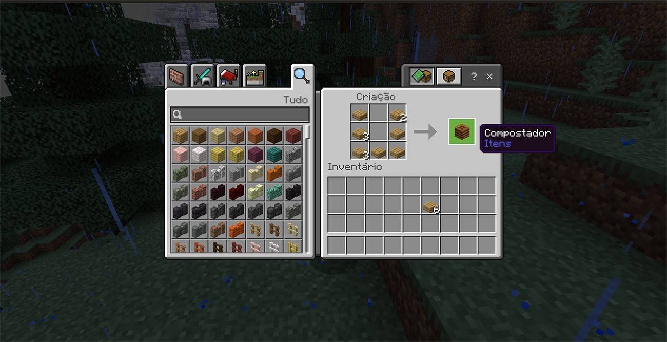 Minecraft composter recipe layout