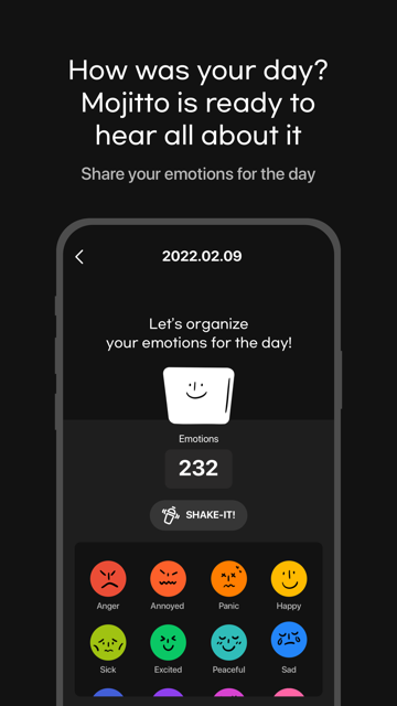 Mojitto - Daily Emoji Diary Ảnh chụp màn hình 2