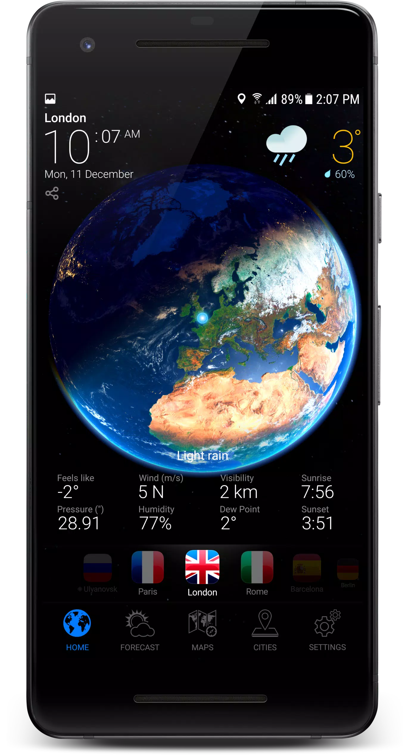 3D EARTH PRO - local forecast Capture d'écran 0