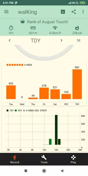 Smart Pedometer: walKing स्क्रीनशॉट 2