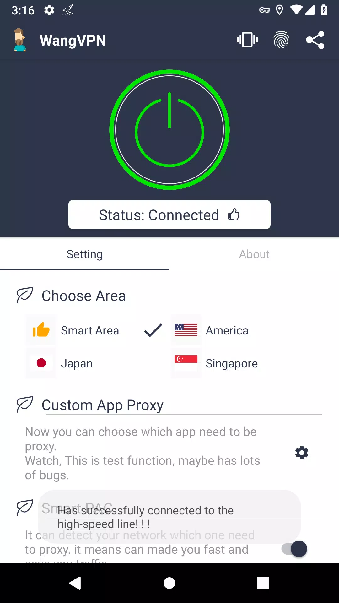 Schermata Wang VPN - Fast Secure VPN 1