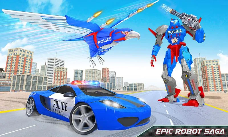 Flying Eagle Robot Car Games Captura de tela 1