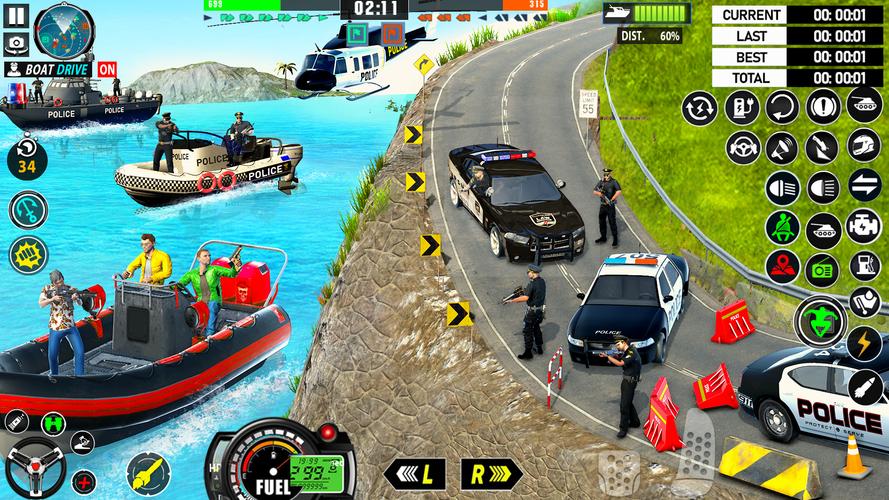 Police Boat Chase Crime Games Tangkapan skrin 2