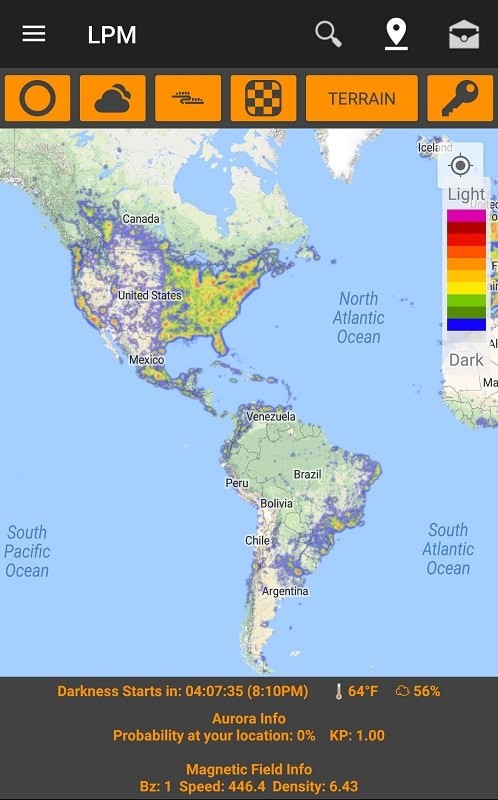 Light Pollution Map - Dark Sky ဖန်သားပြင်ဓာတ်ပုံ 0