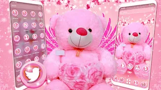 Pink Teddy Bear Theme Screenshot 0