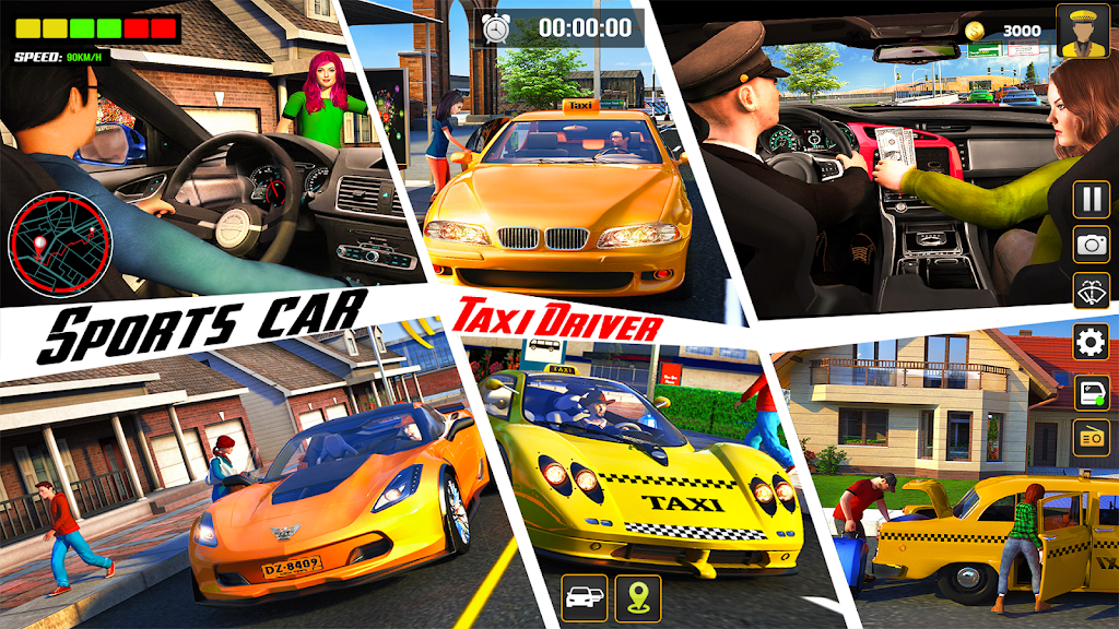 City Cab Driver Car Taxi Games Captura de pantalla 2