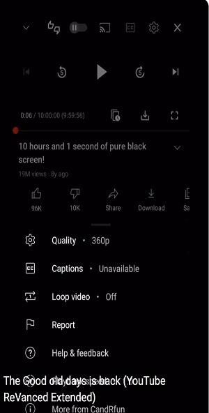 Ответная версия APK YouTube New версии