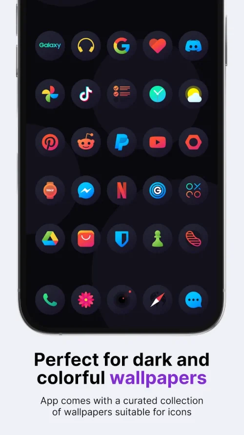 Hera Dark: Circle Icon Pack ภาพหน้าจอ 1