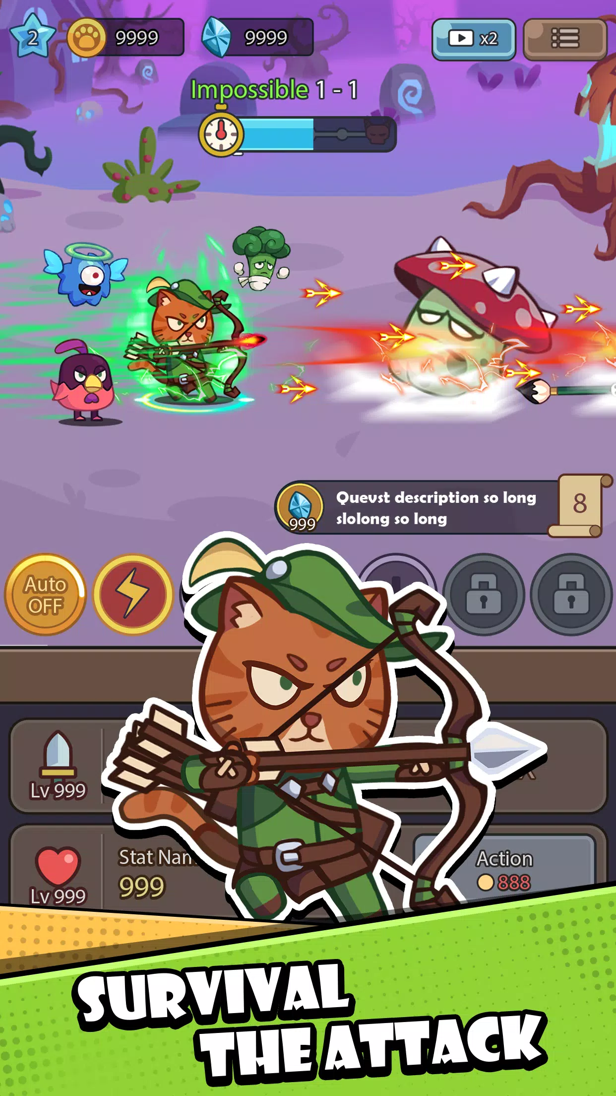 Cat Hero: Idle RPG War 스크린샷 1