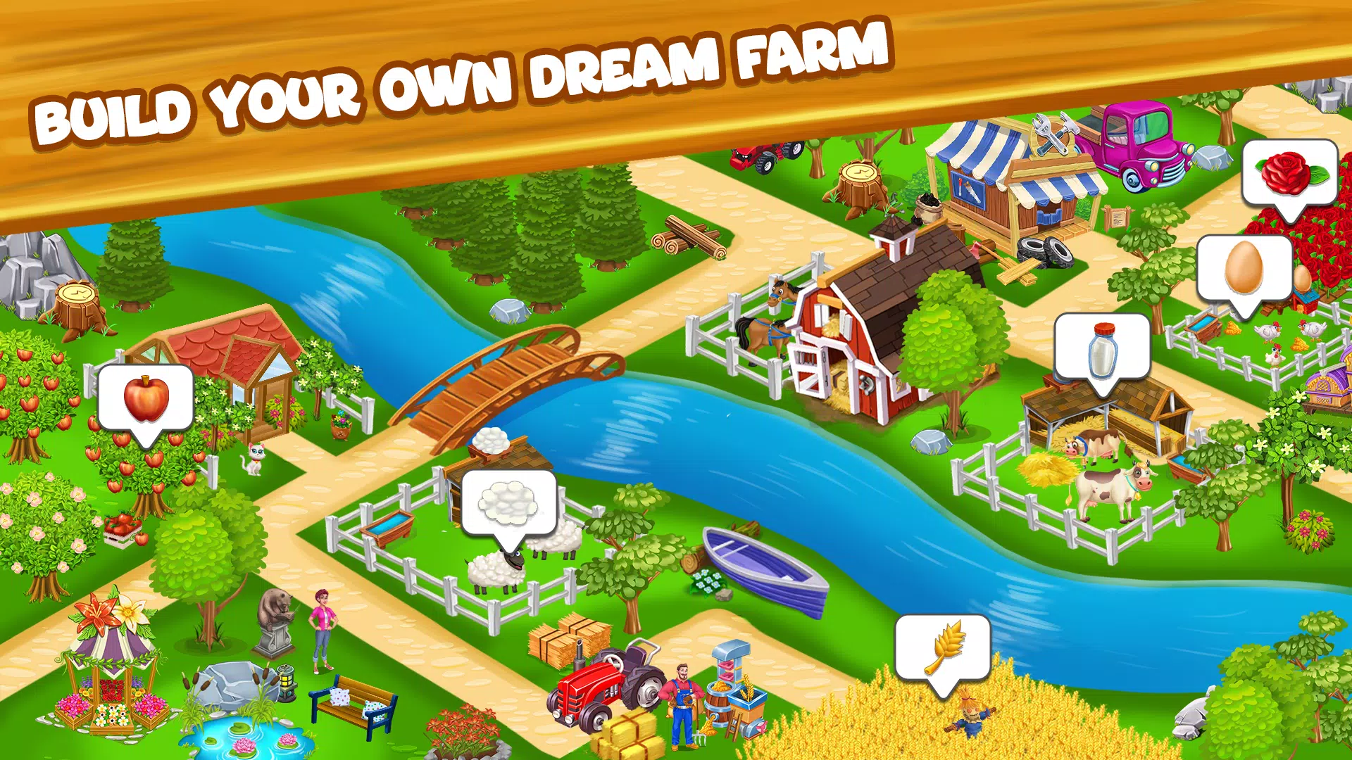 Farm Day Farming Offline Games Schermafbeelding 1