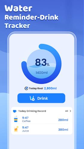 Water Reminder - Drink Tracker Zrzut ekranu 0