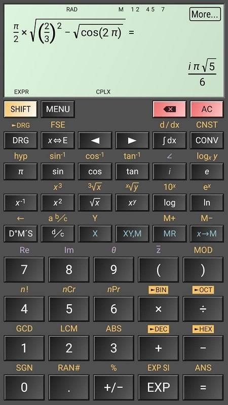 HiPER Scientific Calculator Screenshot 1