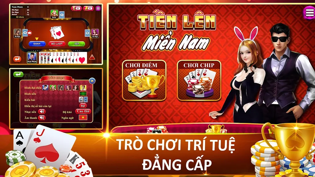 Tien Len - Thirteen - Mien Nam Offline - Chip Capture d'écran 0