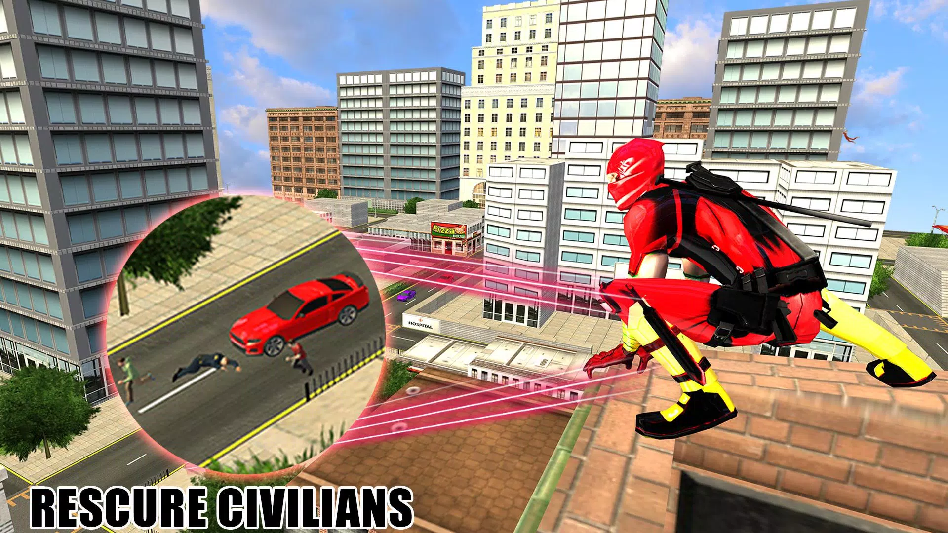 Flying Ninja Hero Crime Chase ဖန်သားပြင်ဓာတ်ပုံ 3