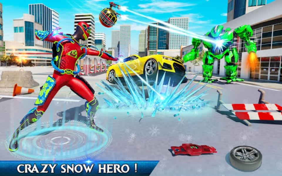 Snow Ball Robot Bike Games Screenshot 0