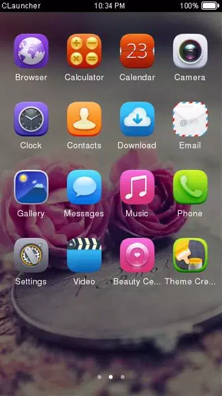 Pink Roses Theme C Launcher স্ক্রিনশট 1