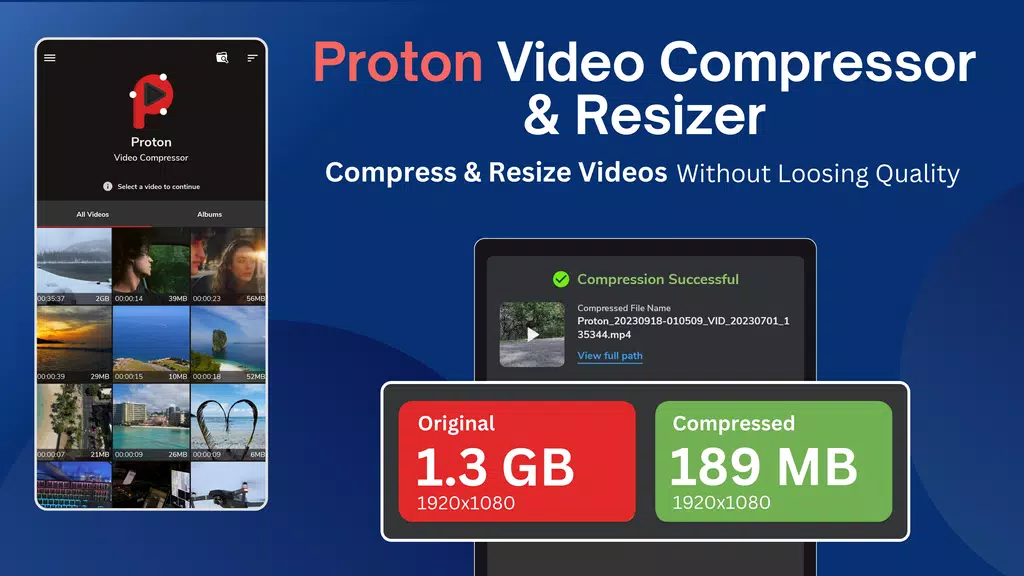 Reduce & compress video size Tangkapan skrin 0