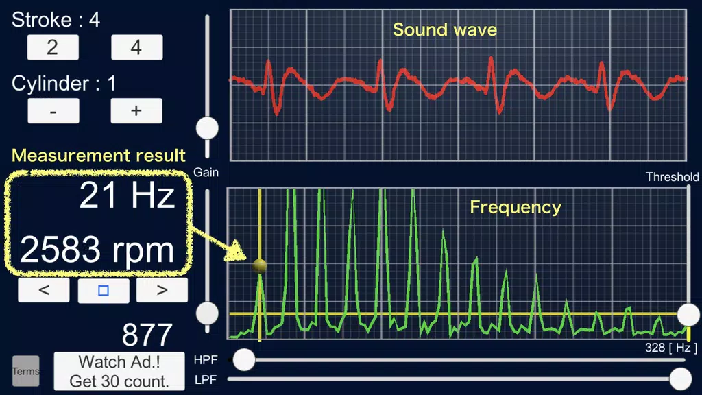 Engine Sound Analyzer:RPM Calc Screenshot 2