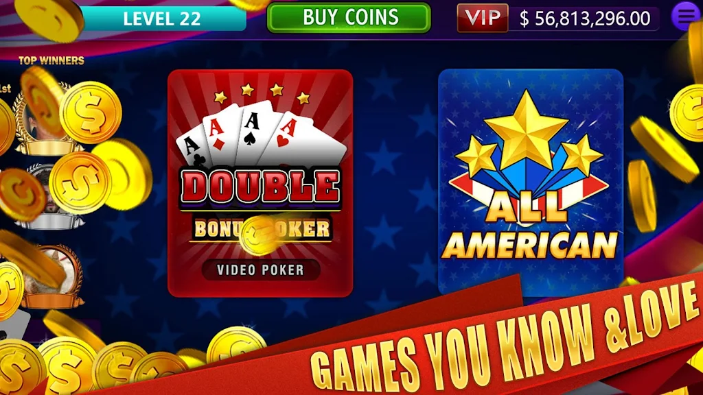 All American & Double Bonus - VIDEO POKER स्क्रीनशॉट 0