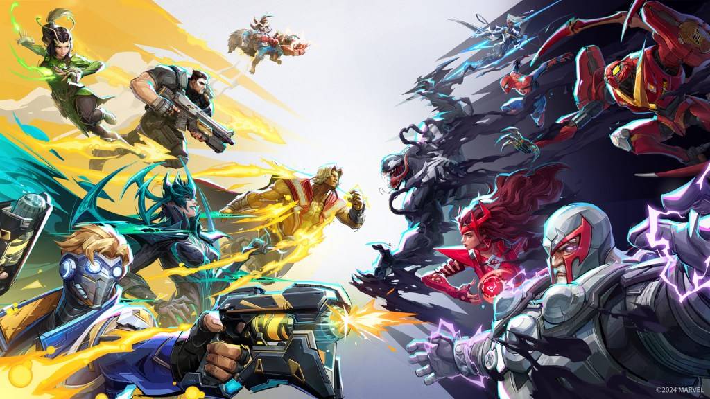 Marvel Rivals key art illustrating character win rate disparities.