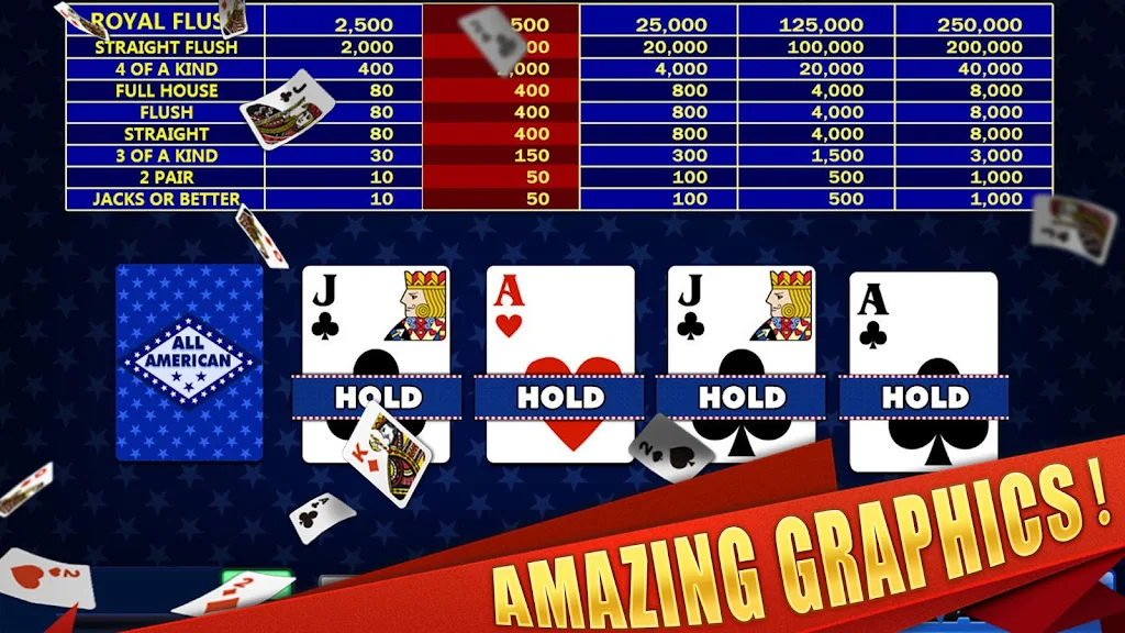 All American & Double Bonus - VIDEO POKER स्क्रीनशॉट 1